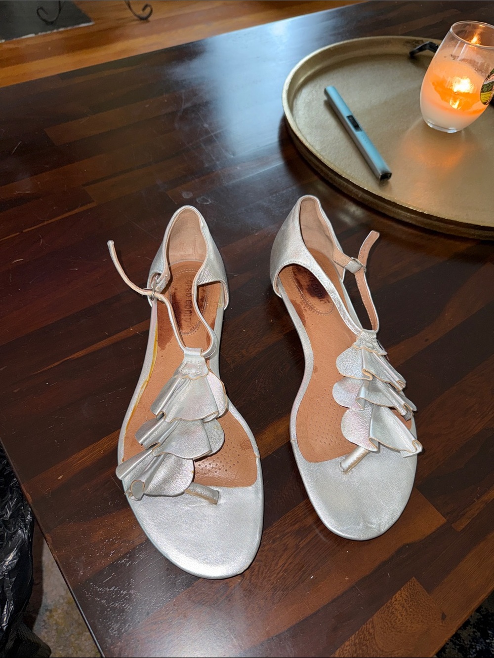 Corso Como Silver Tassel D'Orsay Sandals
